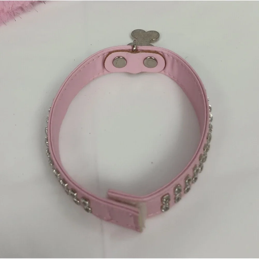 Build a Bear Pink Blue Snowflake Cape Silver Sparkle Bonus Collar Bone Tag